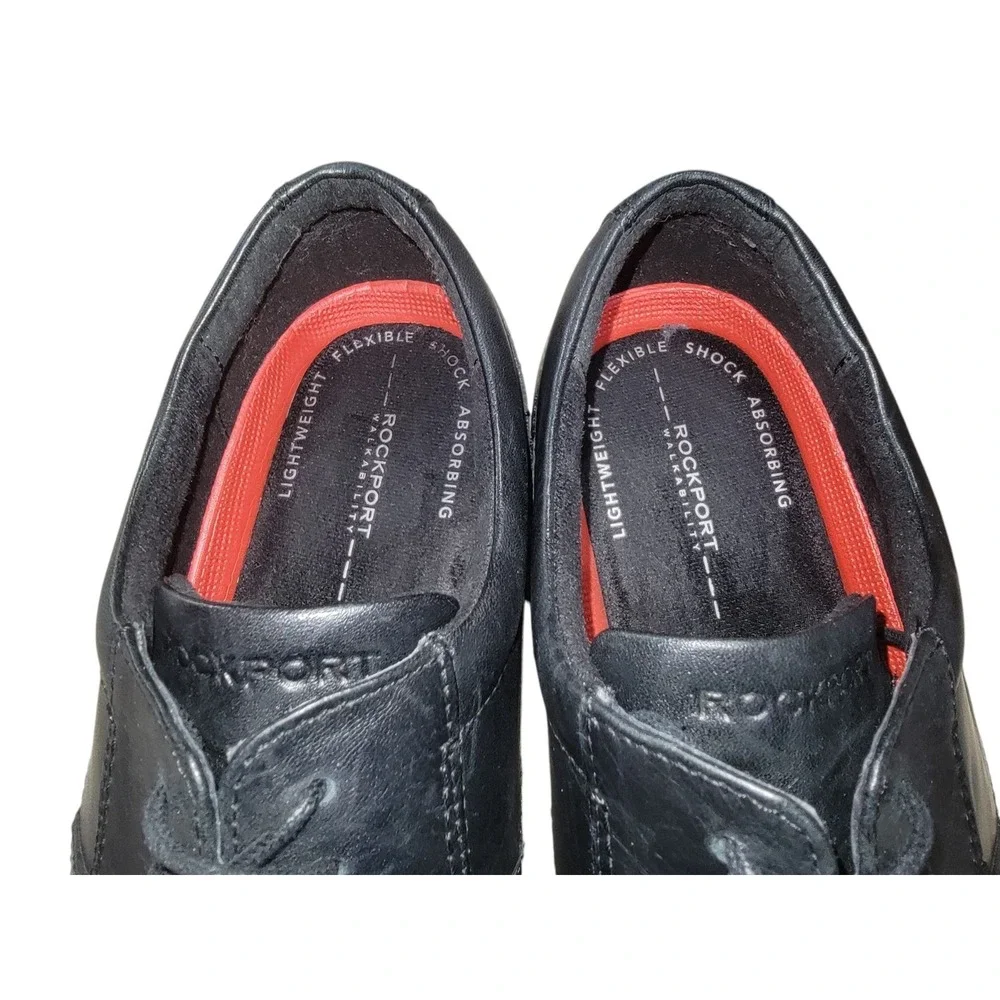 Rockport Charles Road Mens Black Leather Cap Toe Oxford Dress Shoes 11.5 M V8055